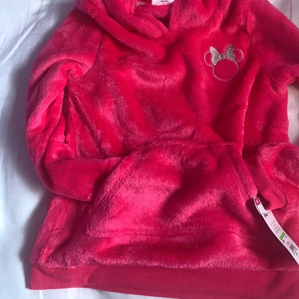 NWT Disney's Minnie Mouse Toddler Girl Plush Tunic Hoodie-Jumping Beans - Picture 8 of 12